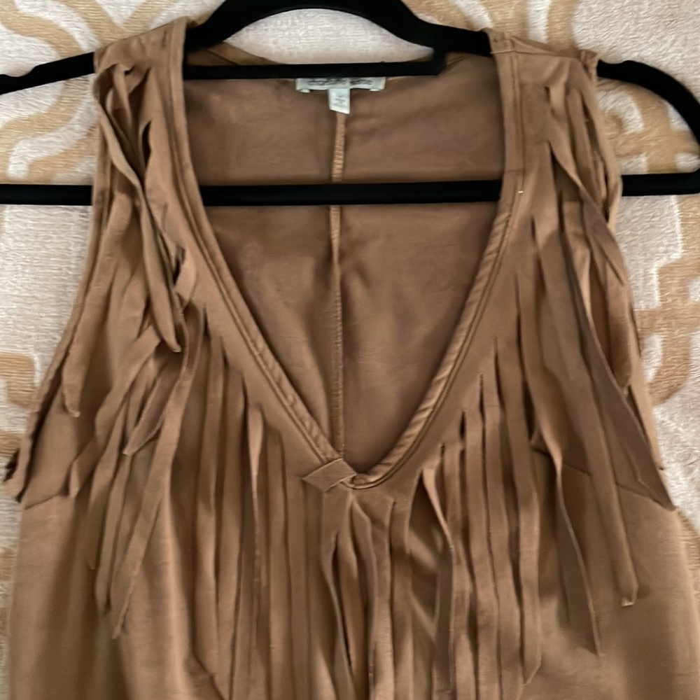 Brown fringe bodysuit